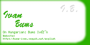 ivan bums business card